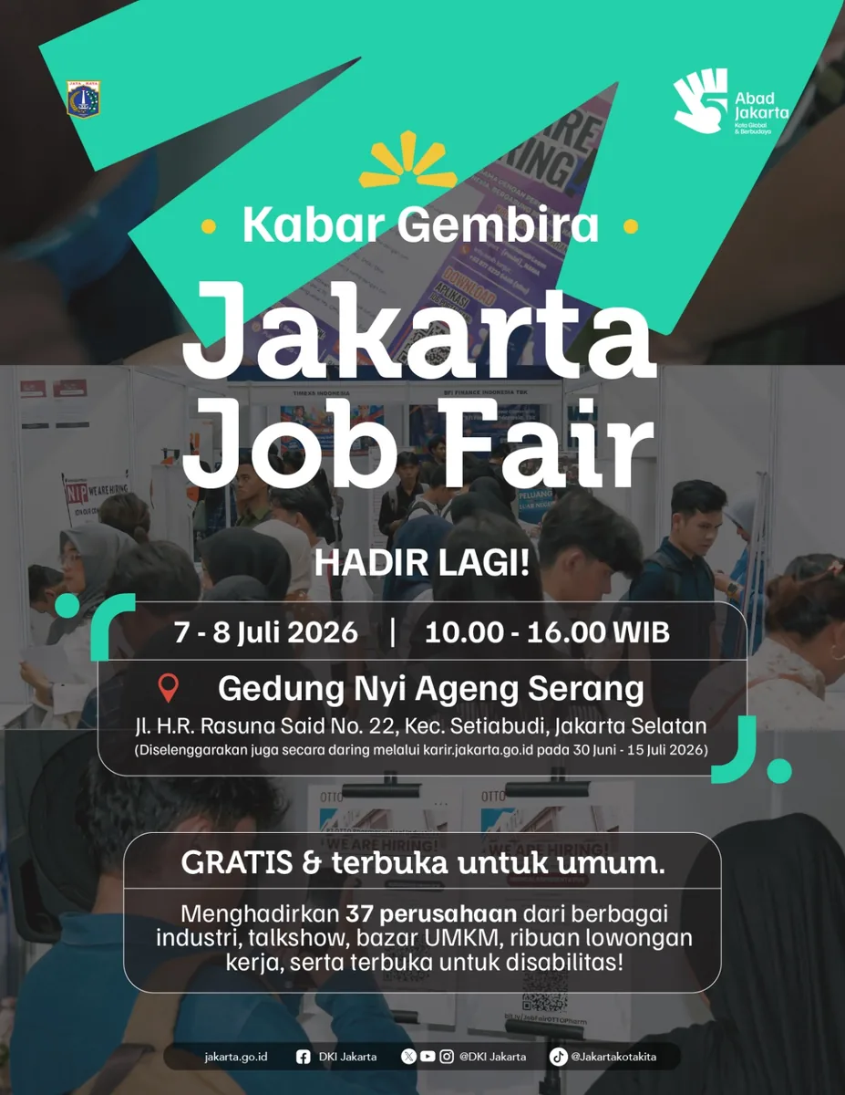 Job Fair Provinsi Kalimantan Utara 2026 (Suku Dinas TKTE Wilayah Provinsi Kalimantan Utara Barat) : 7-8 Juli 2026