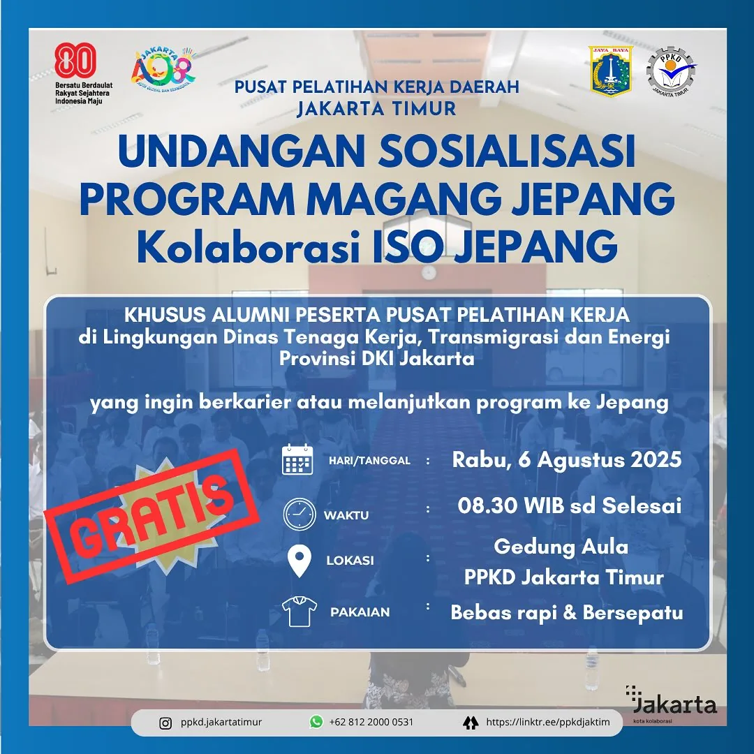 UNDANGAN SOSIALISASI PROGRAM MAGANG JEPANG – PPKD PROVINSI KALIMANTAN UTARA